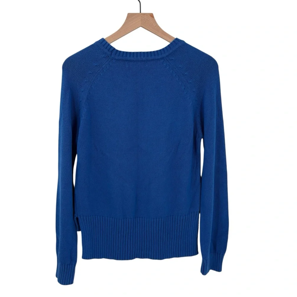 Able High Low Crew Neck‎ Pullover Royal Blue Sweater Small - Picture 2 of 5